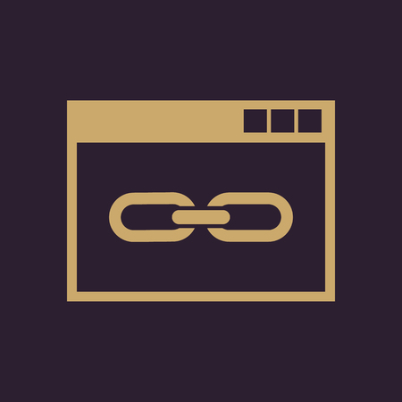 The website link icon. website , WWW and browser, development, seo symbol. UI. Web. Logo. Sign. Flat design. App. symbol. UI. Web. Logo. Sign. Flat design. App. Stock vectorのイラスト素材