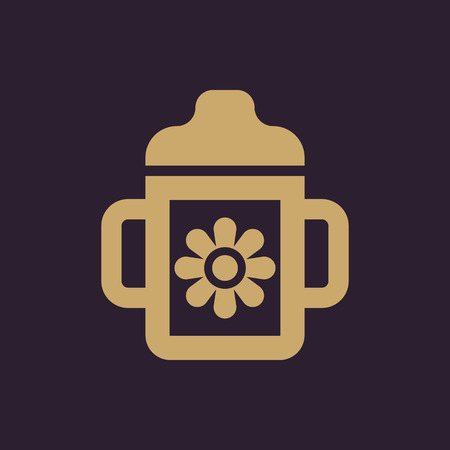 Feeding cup icon. design. Baby bottle, Feeding cup symbol. web. graphic. AI. app. logo. object. flat. image. sign. eps. art. picture - stock vectorのイラスト素材
