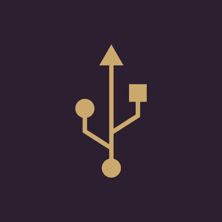 The usb icon. Transfer and connection, data, usb symbol. UI. Web. Logo. Sign. Flat design. App. Stock vectorのイラスト素材