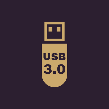 The usb icon. Transfer and connection, data, usb symbol. UI. Web. Logo. Sign. Flat design. App. Stock vectorのイラスト素材