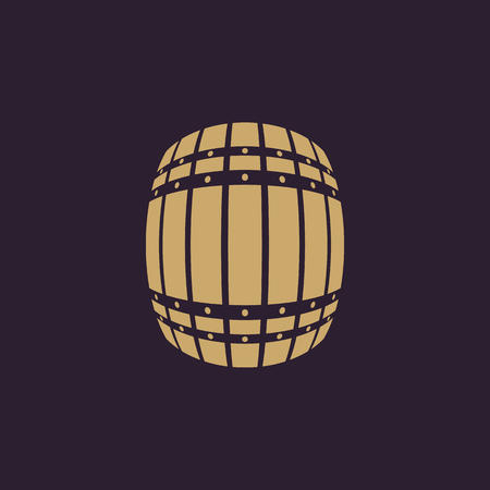 The Barrel icon. Cask and keg, beer, Barrel symbol. UI. Web. Logo. Sign. Flat design. App. Stock vectorのイラスト素材