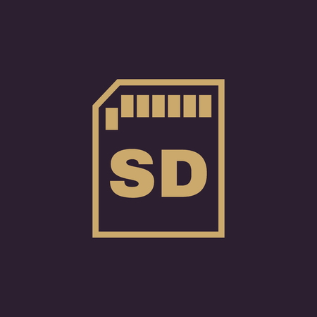 The sd card icon. Transfer and connection, data, sd card symbol. UI. Web. Logo. Sign. Flat design. App. Stock vectorのイラスト素材