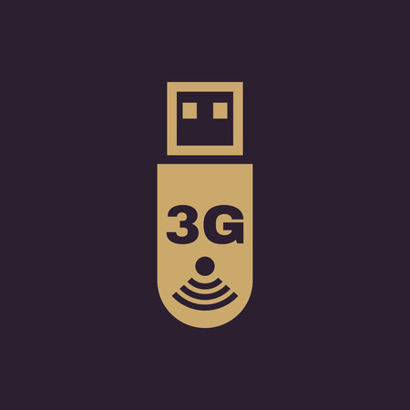 The 3g adapter icon. Transfer and connection, data, 3g symbol. UI. Web. Logo. Sign. Flat design. App. Stock vectorのイラスト素材