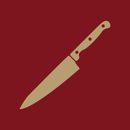 The knife for meat icon. Knife and chef, kitchen symbol.UI. Web. Logo. Sign. Flat design. App. Stock vectorのイラスト素材