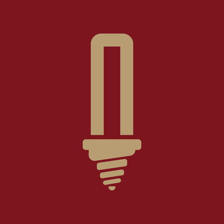 The fluorescent light bulb icon. Lamp and bulb, lightbulb symbol.UI. Web. Logo. Sign. Flat design. App. Stock vectorのイラスト素材