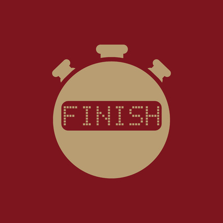 The finish stopwatch icon. Clock and watch, timer, countdown, stopwatch symbol. UI. Web. Logo. Sign. Flat design. App. Stock vectorのイラスト素材