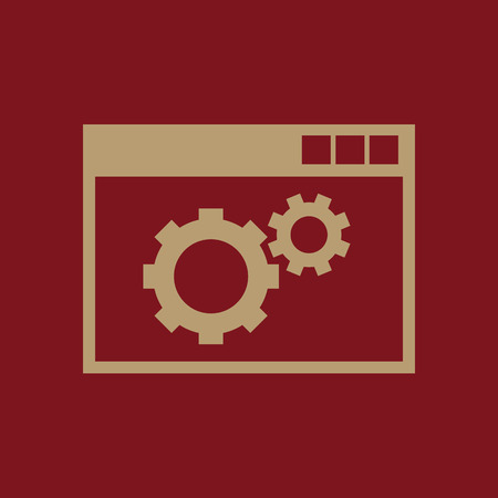 The website optimization icon. WWW and browser, development, seo, website optimization symbol. UI. Web. Logo. Sign. Flat design. App. Stock vectorのイラスト素材