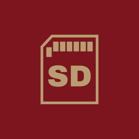 The sd card icon. Transfer and connection, data, sd card symbol. UI. Web. Logo. Sign. Flat design. App. Stock vectorのイラスト素材
