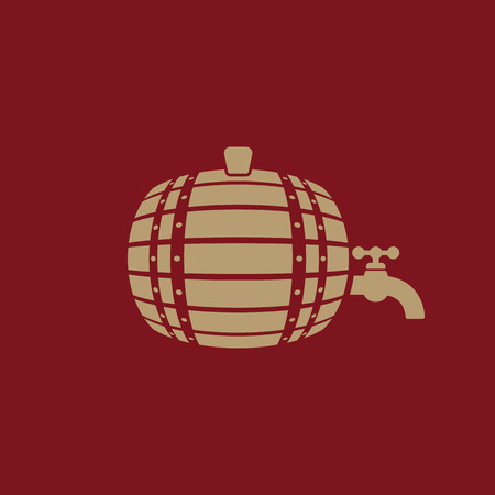 The Barrel icon. Cask and keg, beer, Barrel symbol. UI. Web. Logo. Sign. Flat design. App. Stock vectorのイラスト素材