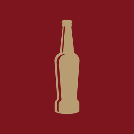 Bottle of beer icon. Beer and pub, bar symbol. UI. Web. Logo. Sign. Flat design. App.Stock vectorのイラスト素材