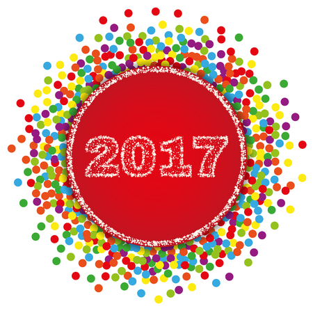 2017 Happy New Year background with confetti. Stock - Vector illustrationのイラスト素材