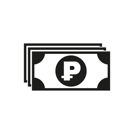 Money icon. Ruble and cash, coin, currency, bank symbol. Flat design. Stock - Vector illustrationのイラスト素材