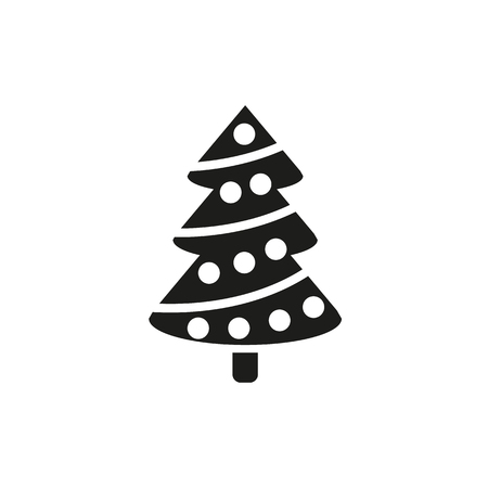 Christmas tree icon. New year and xmas, christmas, winter symbol. Flat design. Stock - Vector illustrationのイラスト素材
