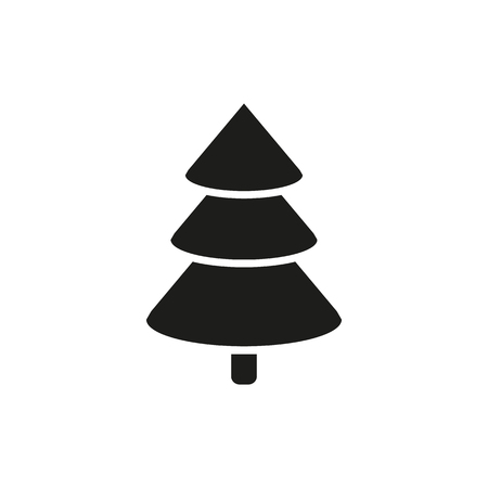 Christmas tree icon. New year and xmas, christmas, winter symbol. Flat design. Stock - Vector illustrationのイラスト素材