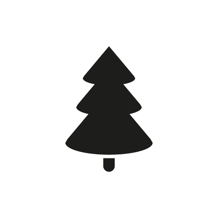 Christmas tree icon. New year and xmas, christmas, winter symbol. Flat design. Stock - Vector illustrationのイラスト素材