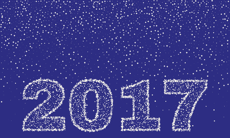 2017 Happy New Year on blue background. Stock - Vector illustrationのイラスト素材