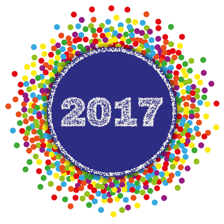 2017 Happy New Year background with confetti. Stock - Vector illustrationのイラスト素材
