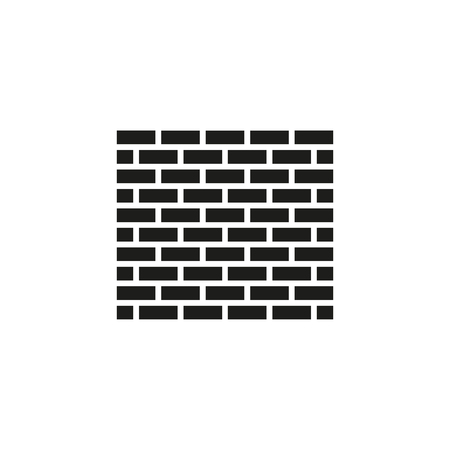 Brick wall icon. Building and construction, development, barrier, side symbol. Flat design. Stock - Vector illustrationのイラスト素材