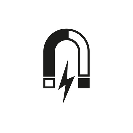 Magnet icon. Magnetic and attract, physics symbol. Flat design. Stock - Vector illustrationのイラスト素材