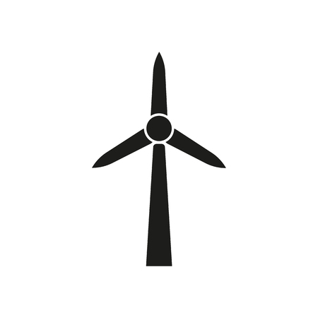 Windmill icon. Power and renewable, generator, ecology symbol. Flat design. Stock - Vector illustrationのイラスト素材