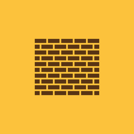 Brick wall icon. Building and construction, development, barrier, side symbol. Flat design. Stock - Vector illustrationのイラスト素材