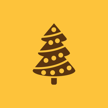 Christmas tree icon. New year and xmas, christmas, winter symbol. Flat design. Stock - Vector illustration.のイラスト素材