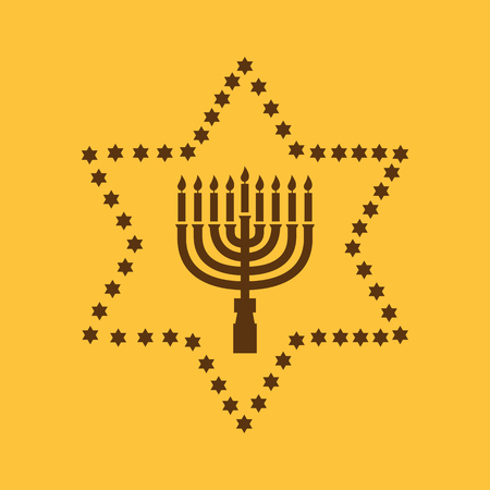 Hanukkah, David star, Jewish holiday symbol. Flat design Stock - Vectorのイラスト素材