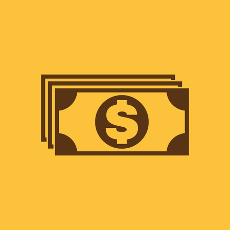 Money icon. Dollar and cash, coin, bank symbol. Flat design. Stock - Vector illustrationの写真素材
