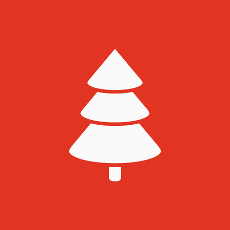 Christmas tree icon. New year and xmas, christmas, winter symbol. Flat design. Stock - Vector illustration.のイラスト素材