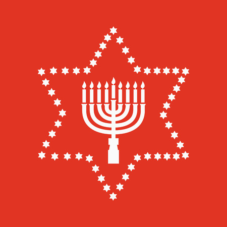 Hanukkah, David star, Jewish holiday symbol. Flat design. Stock - Vector illustrationのイラスト素材