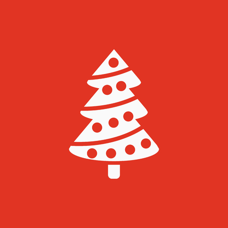 Christmas tree icon. New year and xmas, christmas, winter symbol. Flat design. Stock - Vector illustrationの写真素材