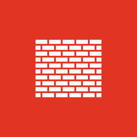 Brick wall icon. Building and construction, development, barrier, side symbol. Flat design. Stock - Vector illustrationの写真素材