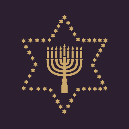Hanukkah, David star, Jewish holiday symbol. Flat design. Stock - Vector illustrationのイラスト素材