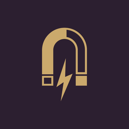 Magnet icon. Magnetic and attract, physics symbol. Flat design. Stock - Vector illustrationのイラスト素材