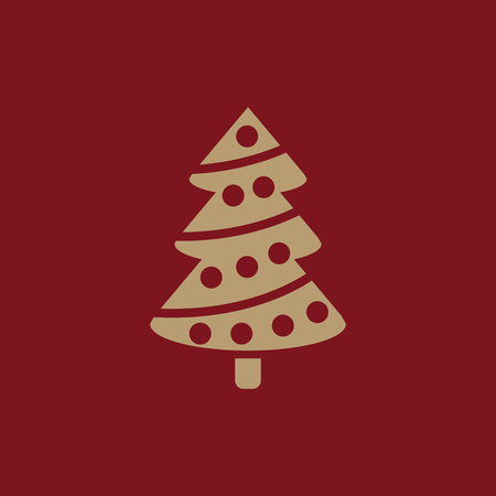 Christmas tree icon. New year and xmas, christmas, winter symbol. Flat design. Stock - Vector illustrationのイラスト素材