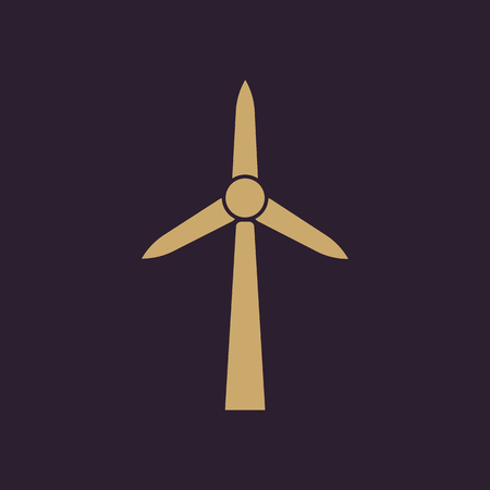 Windmill icon. Power and renewable, generator, ecology symbol. Flat design. Stock - Vector illustrationのイラスト素材
