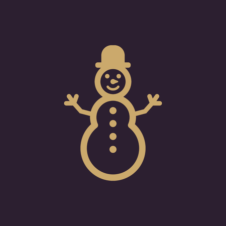 Snowman icon. New year and xmas, christmas, winter symbol. Flat design. Stock - Vector illustrationのイラスト素材