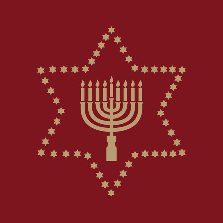 Hanukkah, David star, Jewish holiday symbol. Flat design. Stock - Vector illustrationのイラスト素材