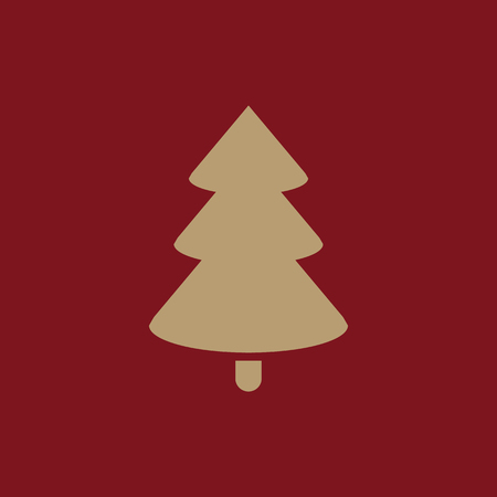 Christmas tree icon. New year and xmas, christmas, winter symbol. Flat design. Stock - Vector illustrationのイラスト素材
