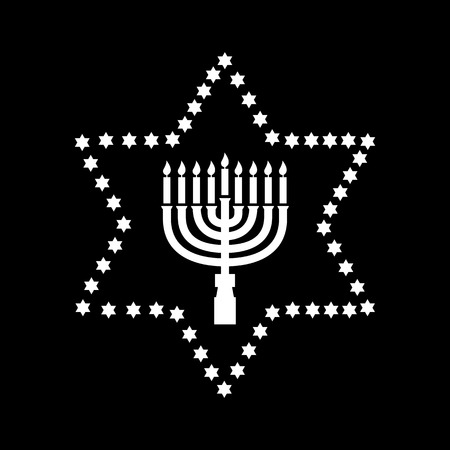 Hanukkah, David star, Jewish holiday symbol. Flat design. Stock - Vector illustrationのイラスト素材