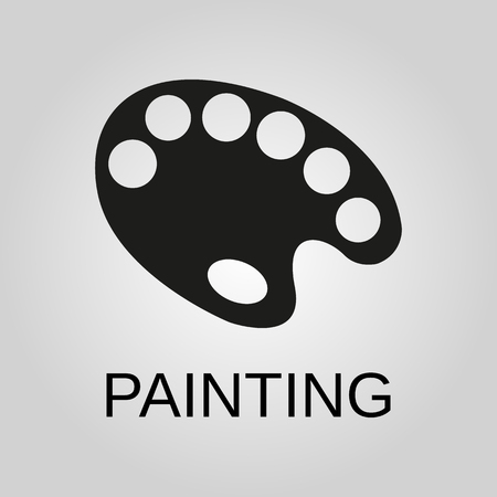 Painting icon. Palette symbol. Flat design. Stock - Vector illustrationのイラスト素材