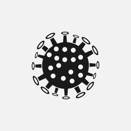Coronavirus 2019 nCov icon. Virus and epidemic, bacterium, microbiology, pandemic symbol. Flat design. Stock - Vector illustrationのイラスト素材