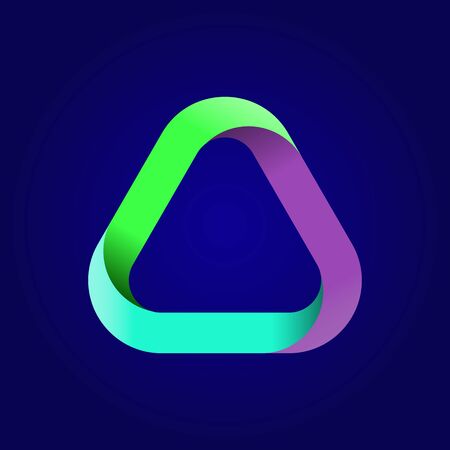 Triangle logo. Design geometric element. Corporate, technology, media style templates vector design. Stock - Vector illustrationのイラスト素材