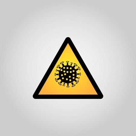 Lockdown pandemic stop sing coronavirus 2019 nCov icon. Virus and epidemic, bacterium, microbiology, pandemic symbol. Flat design. Stock - Vector illustrationのイラスト素材