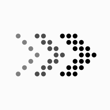 Dot arrow icon. Halftone effect. Isolated graphic element. Stock - Vector illustrationのイラスト素材