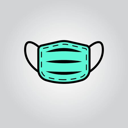 Dentist and medical mask . Infection protection symbol. Flat design. Stock - Vector illustrationのイラスト素材