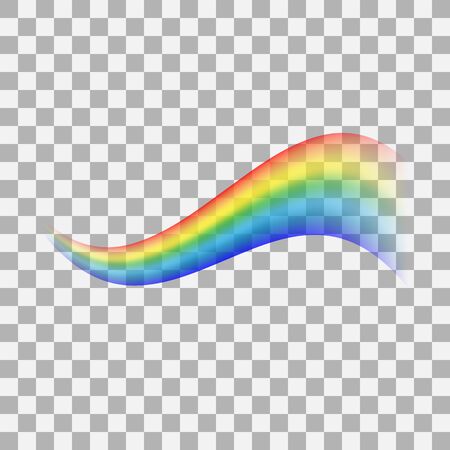Rainbow icon isolated on transparent background. Perspective diagonal view. Realistic 3d. Mockup. Stock - Vector illustrationのイラスト素材