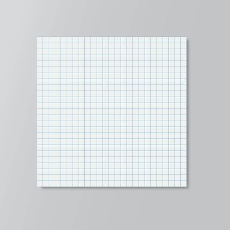 Realistic copybook page . Mockup. Paper background. Notebook and diary, education, organizer, copybook symbol Stock - Vector illustrationのイラスト素材
