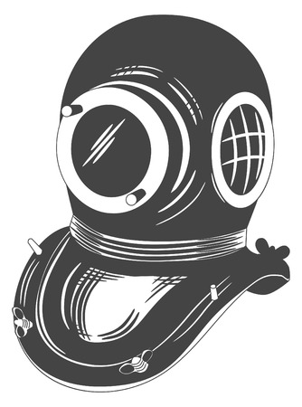 Retro style diving helmetのイラスト素材