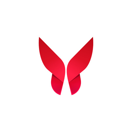 Butterfly Beautiful modern vector icon design for business card,   brand identity isolated on whiteのイラスト素材